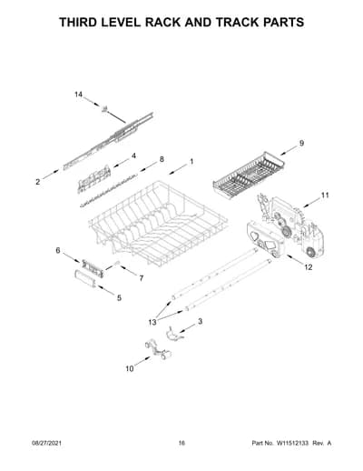 THIRD LEVEL RACK AND TRACK PARTS