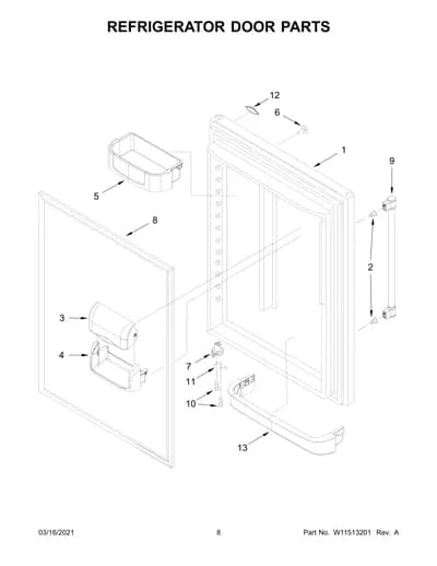 REFRIGERATOR DOOR PARTS