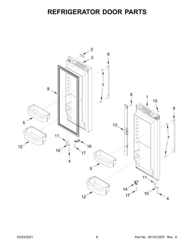 REFRIGERATOR DOOR PARTS