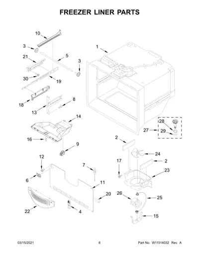 FREEZER LINER PARTS