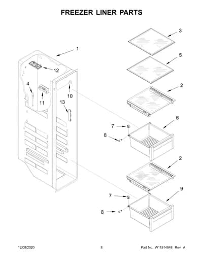 FREEZER LINER PARTS