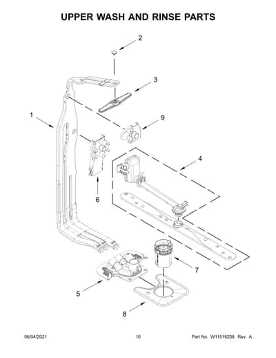 UPPER WASH AND RINSE PARTS