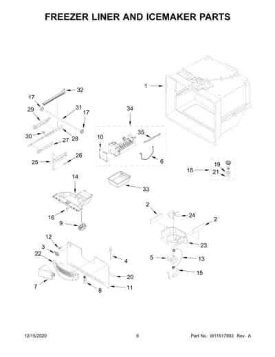 FREEZER LINER AND ICEMAKER PARTS