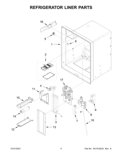 REFRIGERATOR LINER PARTS
