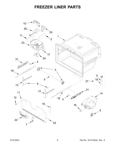 FREEZER LINER PARTS
