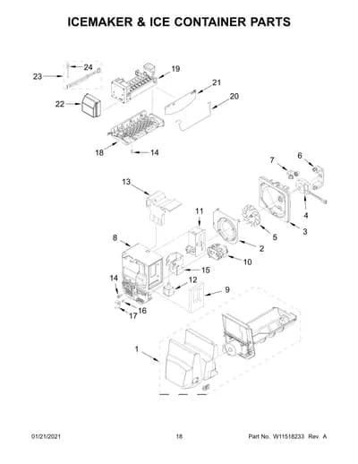ICEMAKER & ICE CONTAINER PARTS