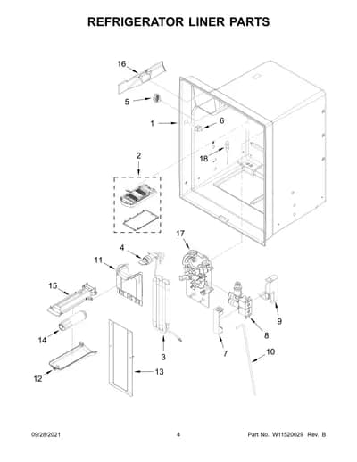 REFRIGERATOR LINER PARTS
