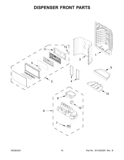 DISPENSER FRONT PARTS
