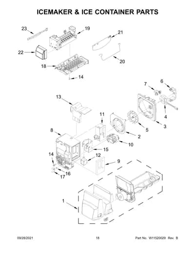 ICEMAKER & ICE CONTAINER PARTS