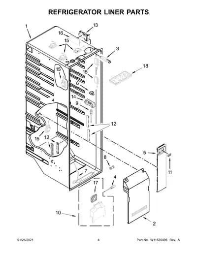 REFRIGERATOR LINER PARTS