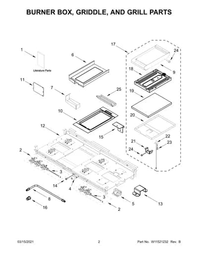 BURNER BOX, GRIDDLE, AND GRILL PARTS