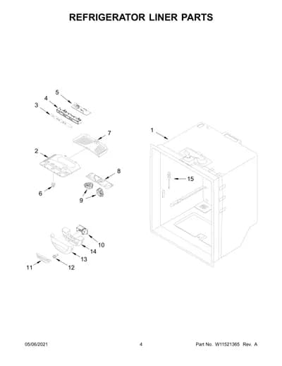 REFRIGERATOR LINER PARTS