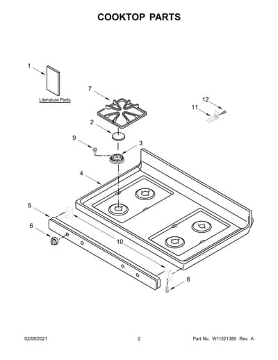 COOKTOP PARTS