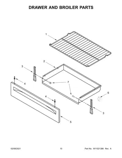 DRAWER AND BROILER PARTS