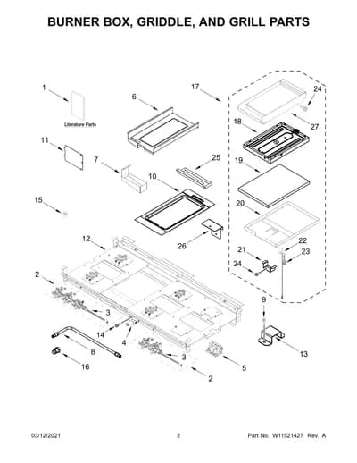 BURNER BOX, GRIDDLE, AND GRILL PARTS