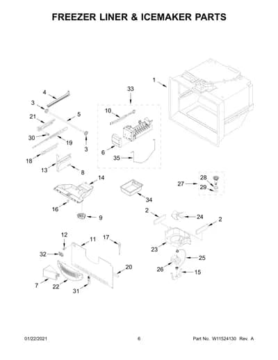 FREEZER LINER & ICEMAKER PARTS