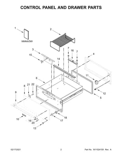 CONTROL PANEL AND DRAWER PARTS