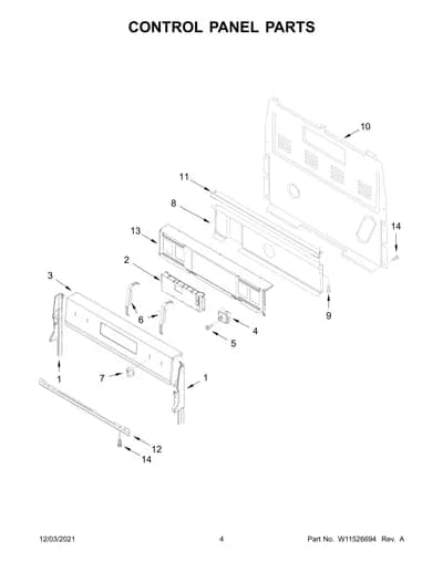 CONTROL PANEL PARTS
