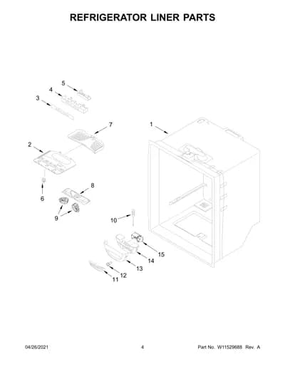 REFRIGERATOR LINER PARTS