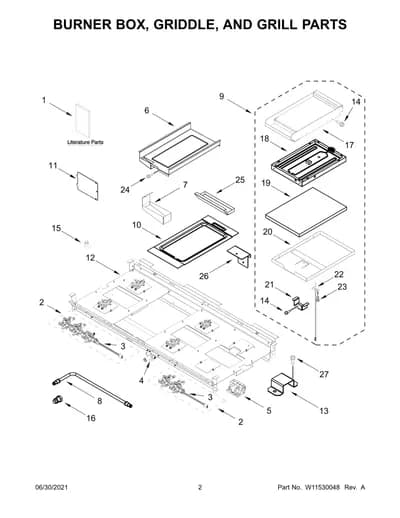 BURNER BOX, GRIDDLE, AND GRILL PARTS