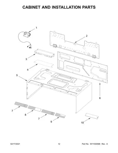 CABINET AND INSTALLATION PARTS