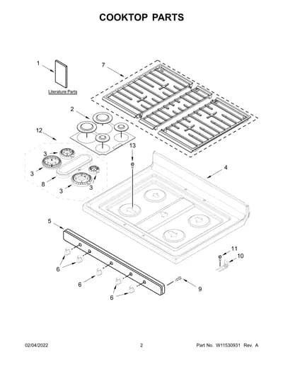 COOKTOP PARTS
