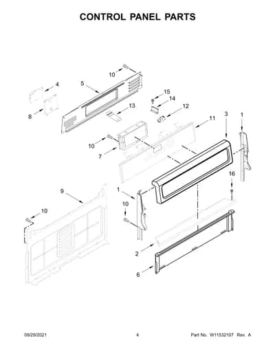 CONTROL PANEL PARTS