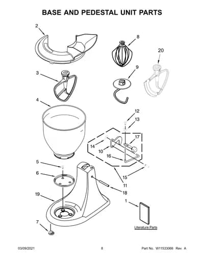 BASE AND PEDESTAL UNIT PARTS