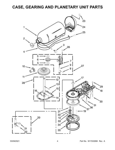 CASE, GEARING AND PLANETARY UNIT PARTS
