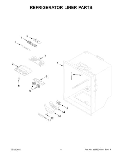 REFRIGERATOR LINER PARTS