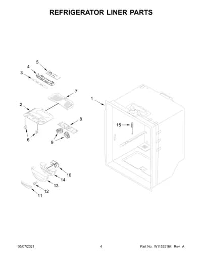 REFRIGERATOR LINER PARTS
