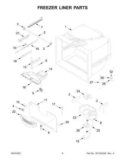 FREEZER LINER PARTS
