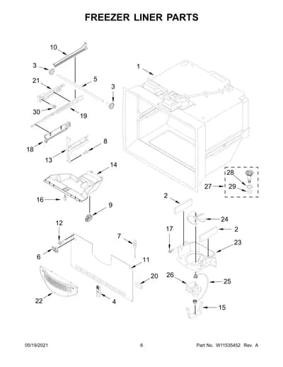 FREEZER LINER PARTS
