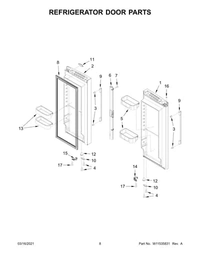 REFRIGERATOR DOOR PARTS