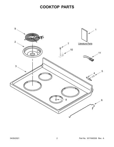COOKTOP PARTS