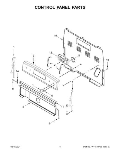 CONTROL PANEL PARTS
