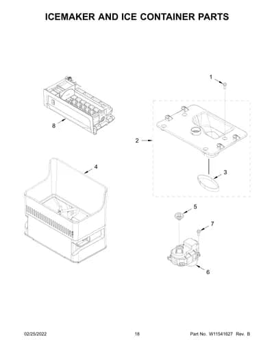 ICEMAKER AND ICE CONTAINER PARTS