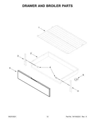 DRAWER AND BROILER PARTS