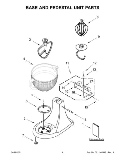BASE AND PEDESTAL UNIT PARTS