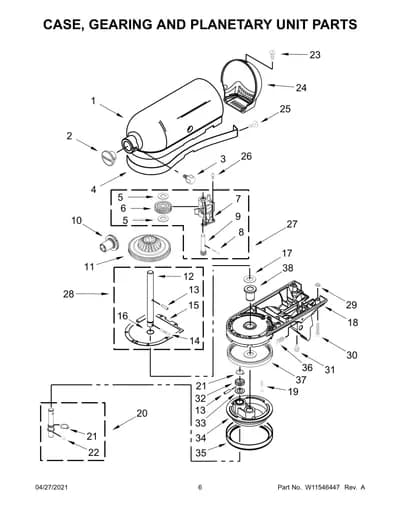 CASE, GEARING AND PLANETARY UNIT PARTS