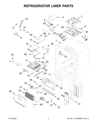 REFRIGERATOR LINER PARTS