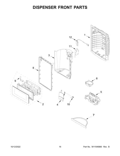 DISPENSER FRONT PARTS