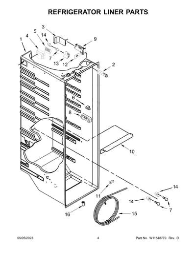 REFRIGERATOR LINER PARTS