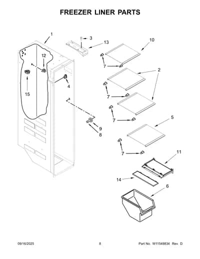 FREEZER LINER PARTS