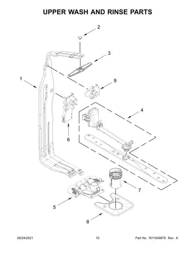 UPPER WASH AND RINSE PARTS