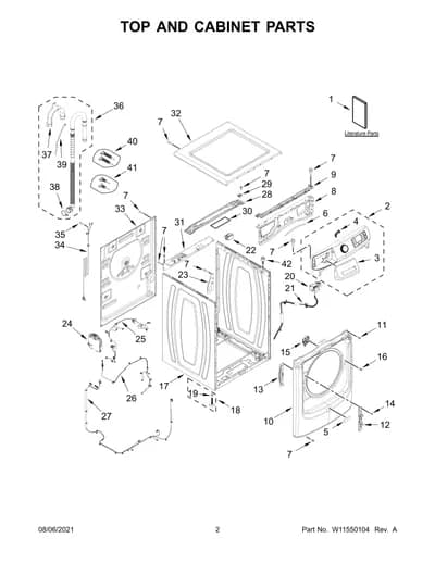 TOP AND CABINET PARTS