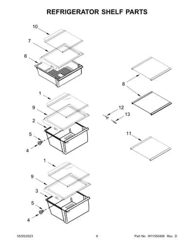 REFRIGERATOR SHELF PARTS