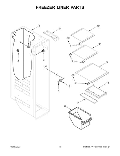 FREEZER LINER PARTS