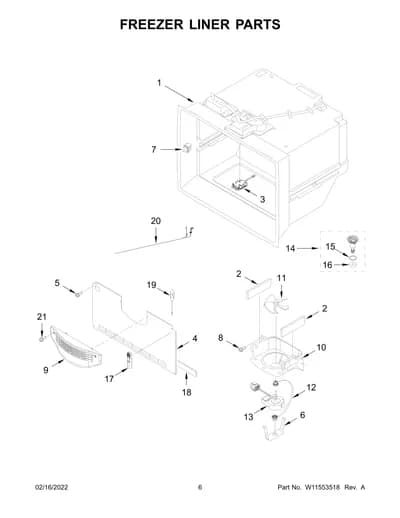 FREEZER LINER PARTS