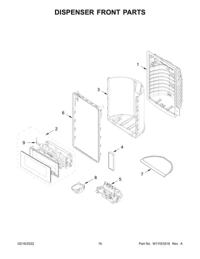 DISPENSER FRONT PARTS